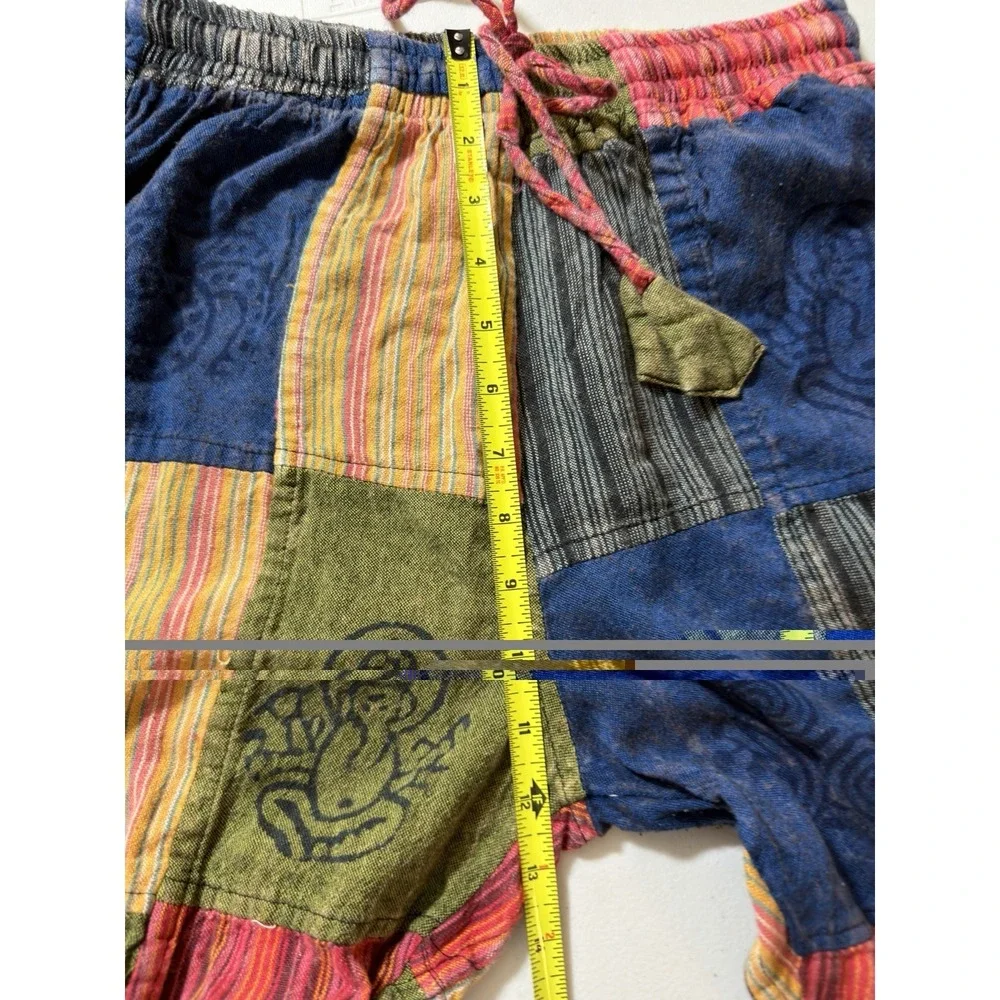 The Little Bazaar Nepal 100% Cotton Patchwork Cargo Pants Boho Size S/m - Picture 5 of 16